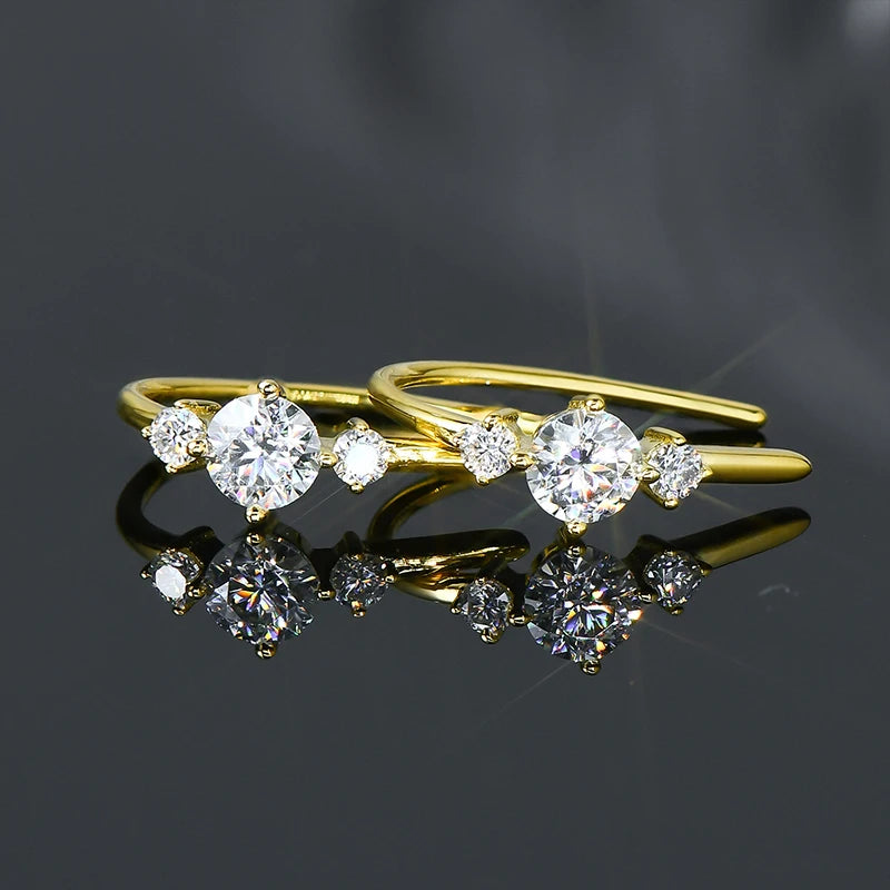IOGOU Unique  U Type Earring D Moissanite Diamond Round Hoops Original 925 Sterling Silver Earrings for Women 2023 Trend Jewelry