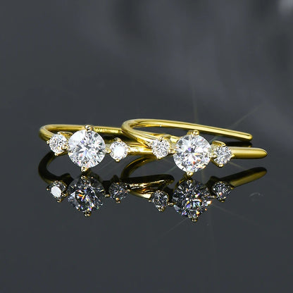 IOGOU Unique  U Type Earring D Moissanite Diamond Round Hoops Original 925 Sterling Silver Earrings for Women 2023 Trend Jewelry